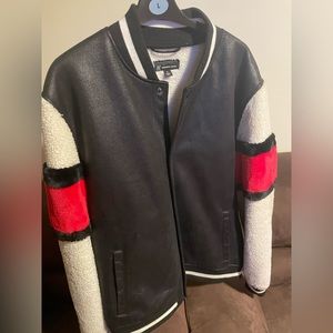 Inc black white read jacket size xl